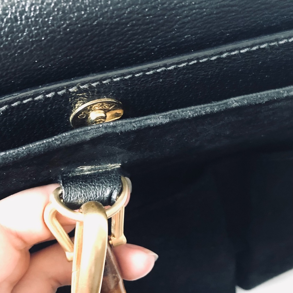 Gucci Black Suede Satchel with Bamboo Top Handles - Picture 14 of 16